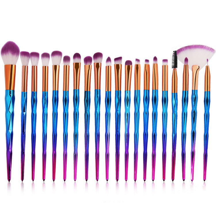 20-piece set of diamond-tipped makeup brushes