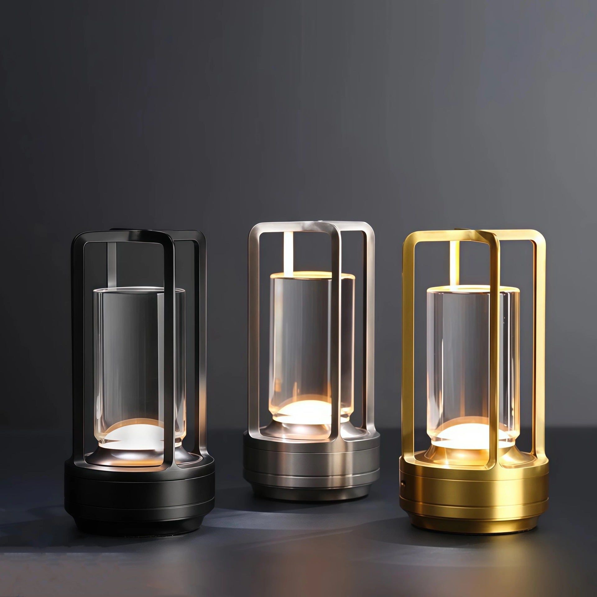 Lampe de table tactile rétro tout aluminium