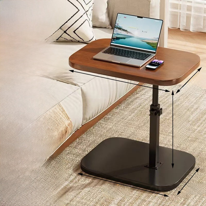 Adjustable Height Mobile Side Table with Storage Shelf