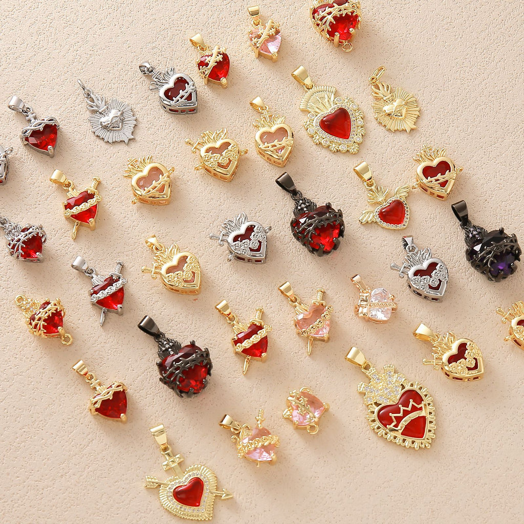 Gold Plated Heart Cross Pendant