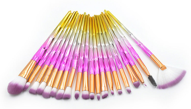 20-piece set of diamond-tipped makeup brushes