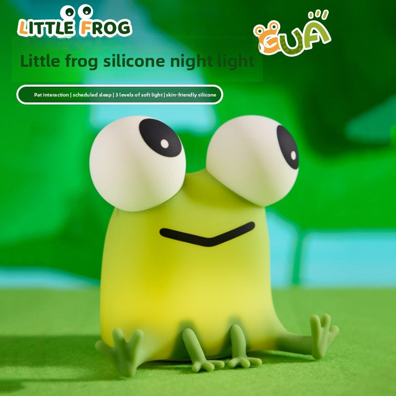 Silicone Night Light in the Shape of a Little Frog ? New Tap-Activated Lamp