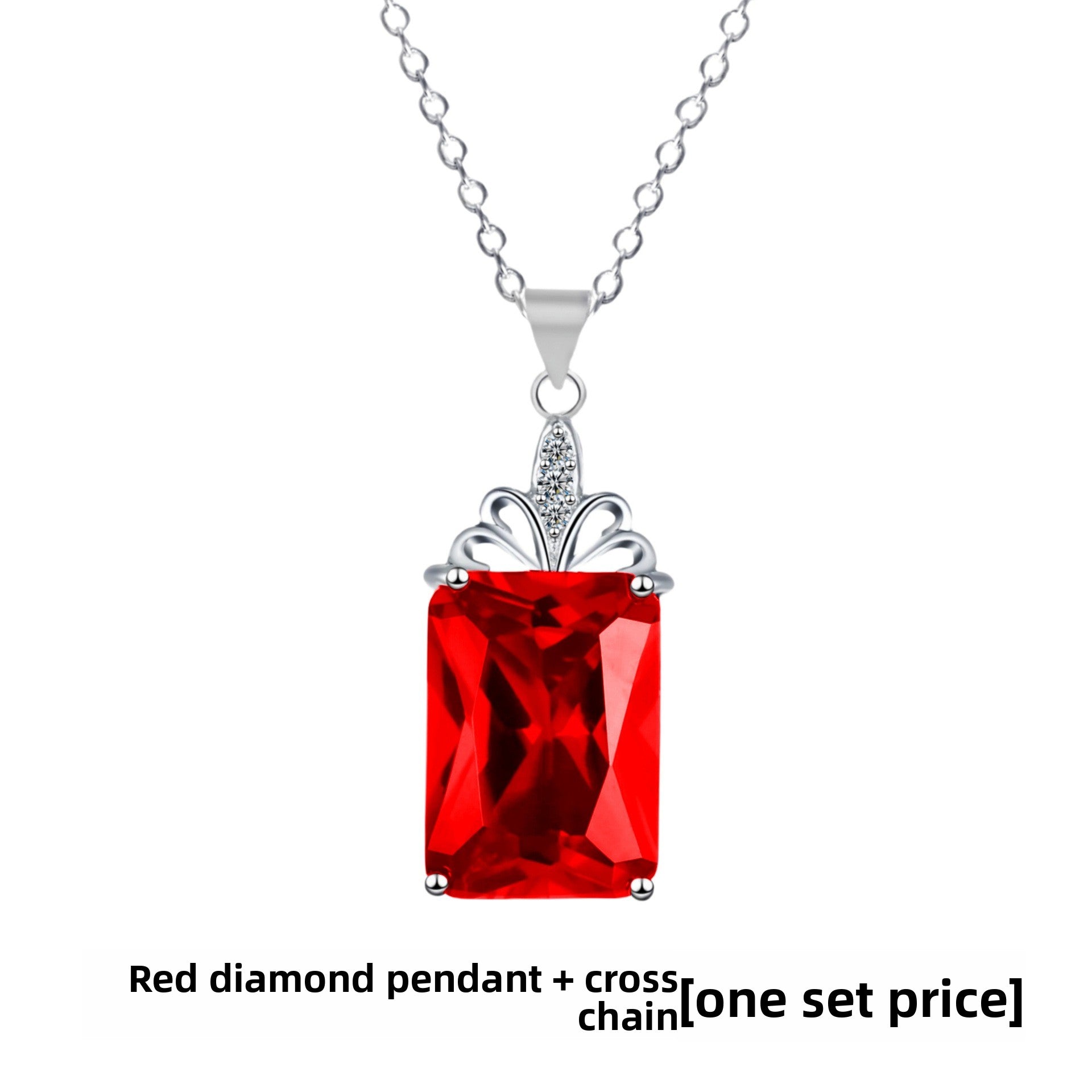Geometric Gemstone Pendant with 18K Gold Plating