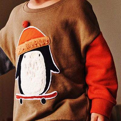 Children's Penguin Round Neck Sweatshirt