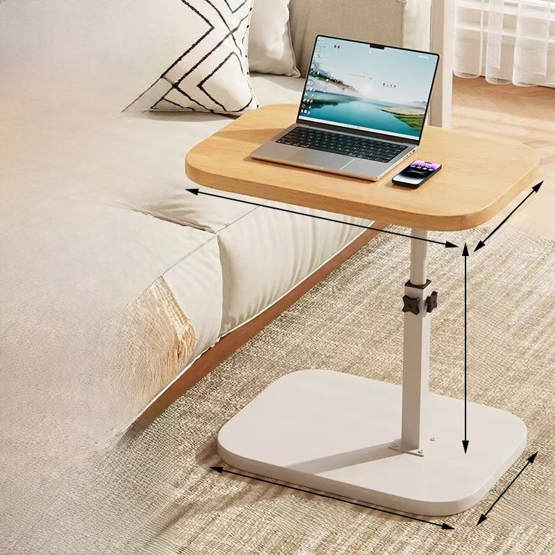 Adjustable Height Mobile Side Table with Storage Shelf