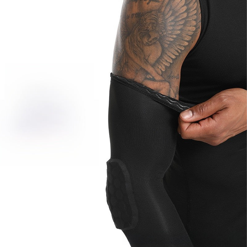 Coude de sport nid d'abeille anti-collision bras pressurisé manchon de bras de basket-ball protection de bras nid d'abeille