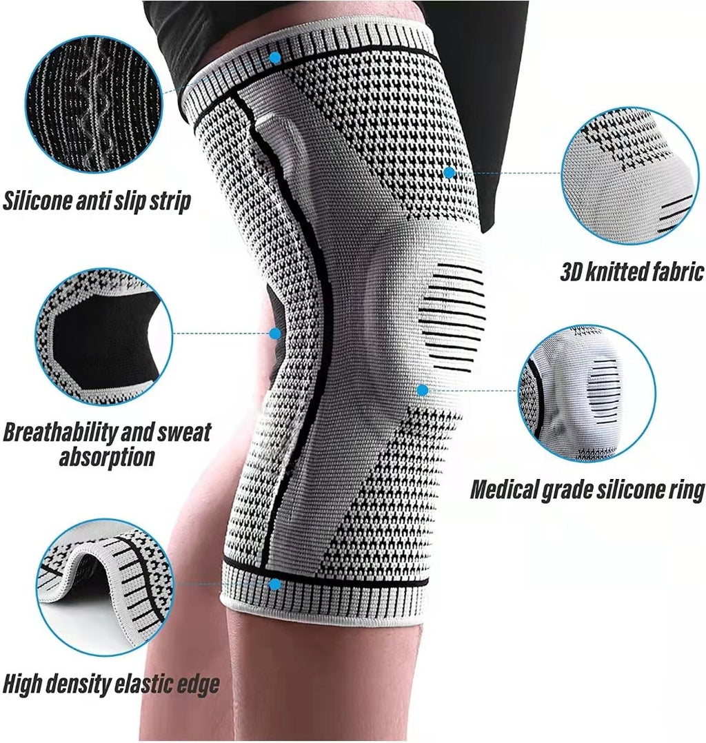 Genouillères antidérapantes en silicone pour la protection sportive