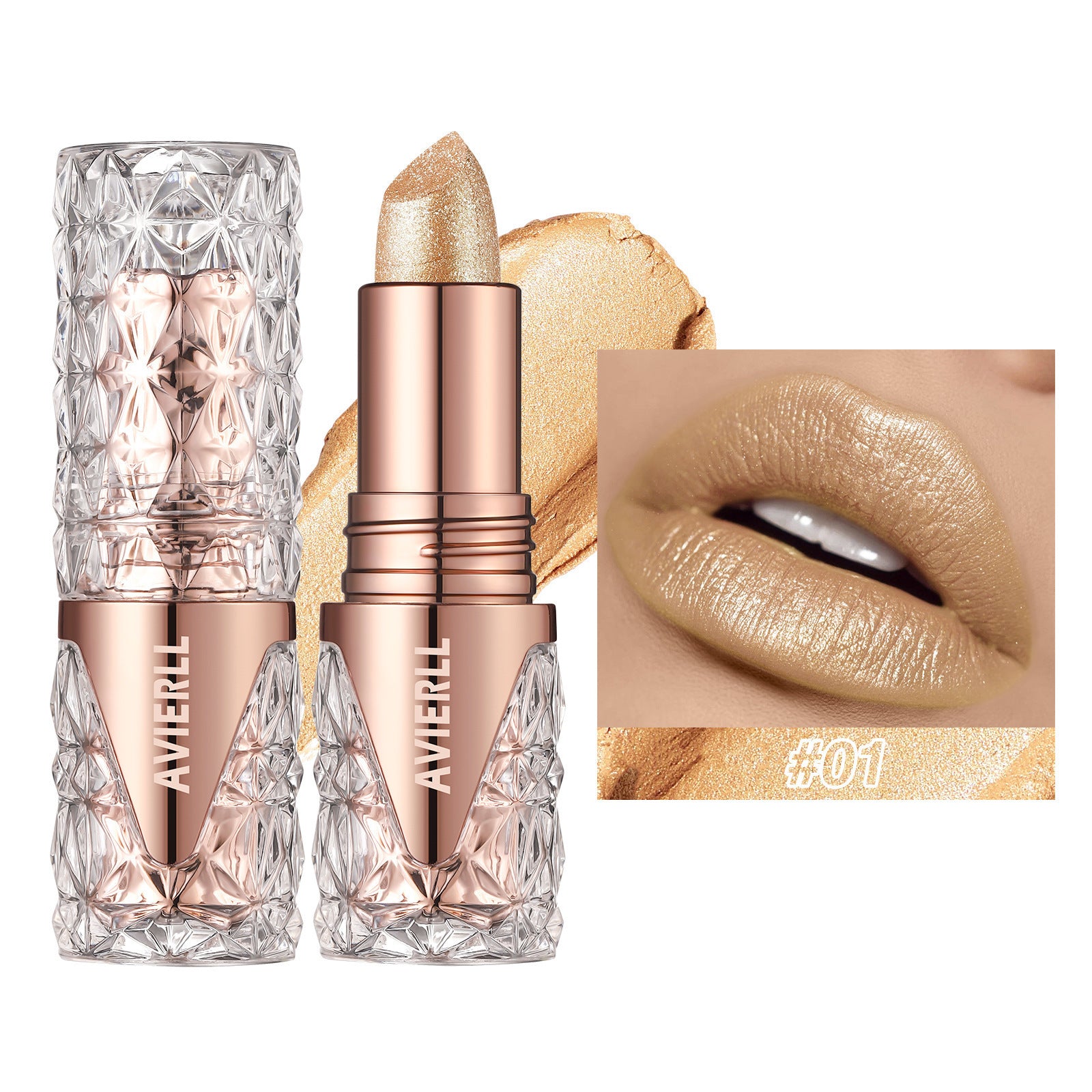 Waterproof Pearlescent Fine-Shimmer Lipstick