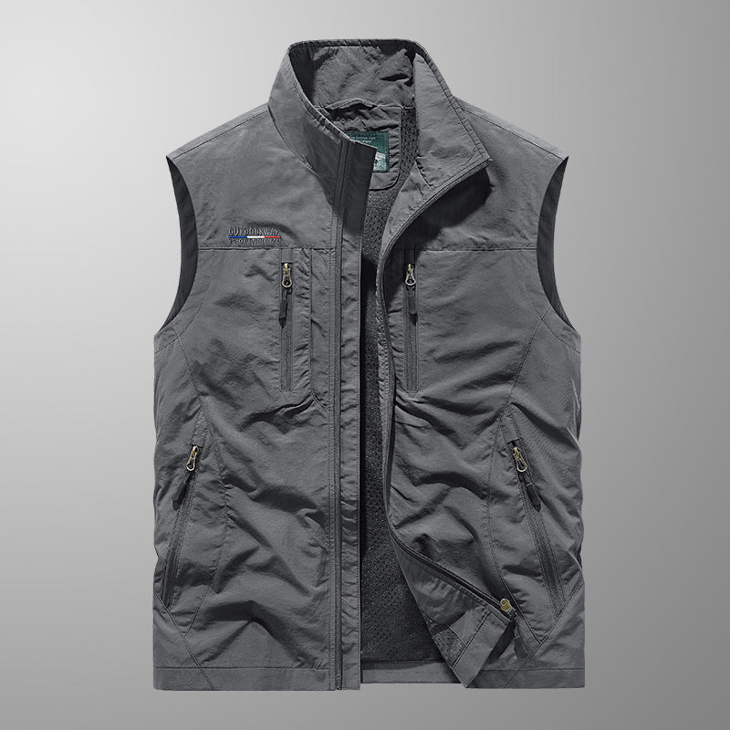 Mens Quick-Drying Multi-Pocket Outdoor Vest