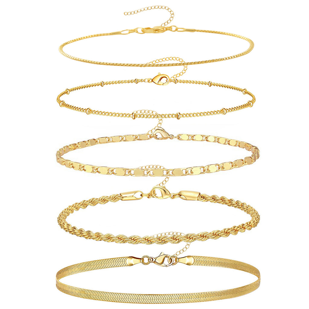 Stapelbares, vergoldetes Kettenarmband