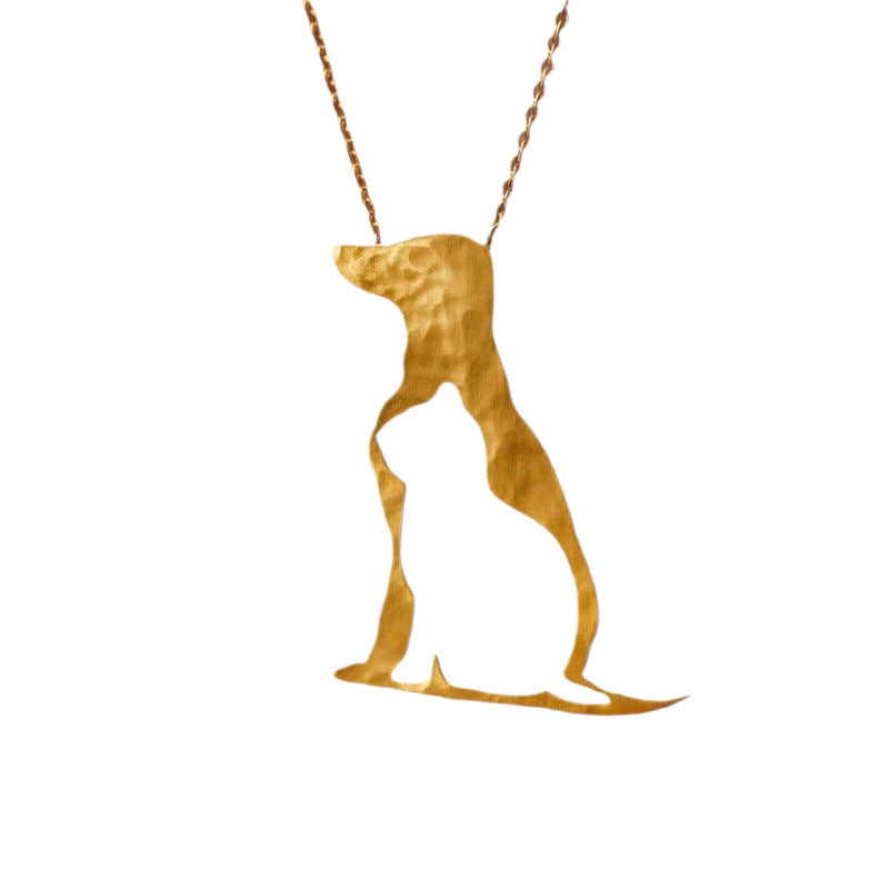Dog Silhouette Gold Plated Necklace