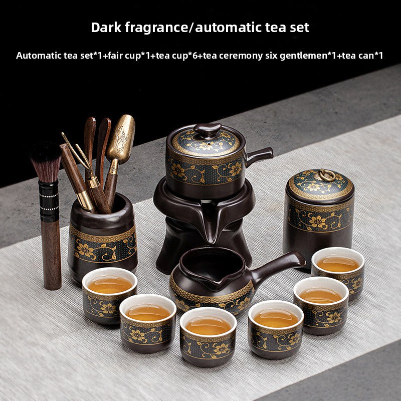 Automatic Graphite Tea Set with Rotating Brewing Teapot