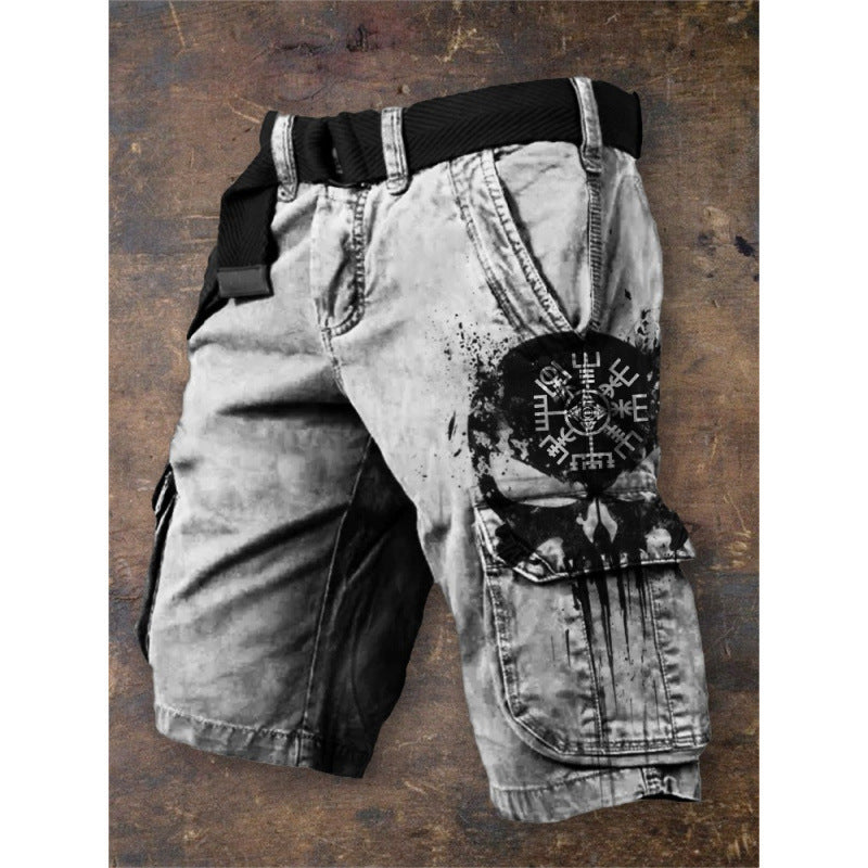 Herren 3D-Print Cargo-Shorts mit Reißverschluss Halloween-Design S–5XL | Men's 3D Print Halloween Cargo Shorts with Zipper S–5XL