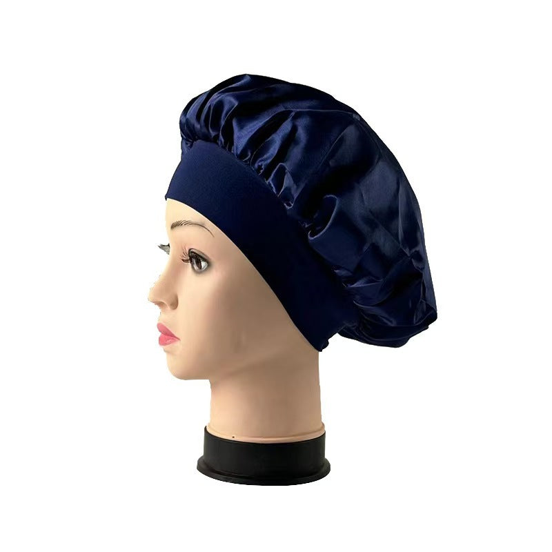 Wide-brimmed, high-elasticity headscarf/beauty cap