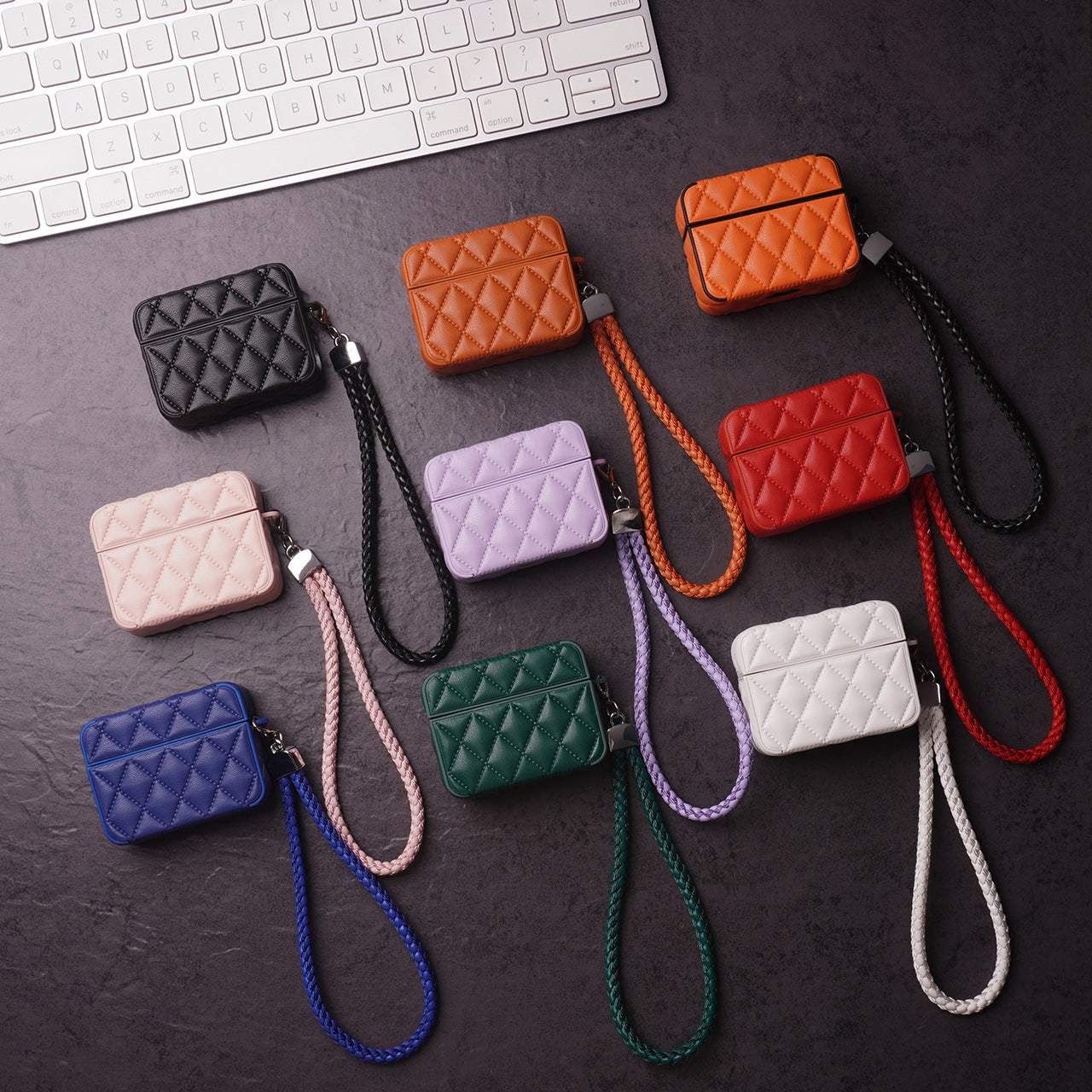 Diamond-quilted down jacket headphone cover