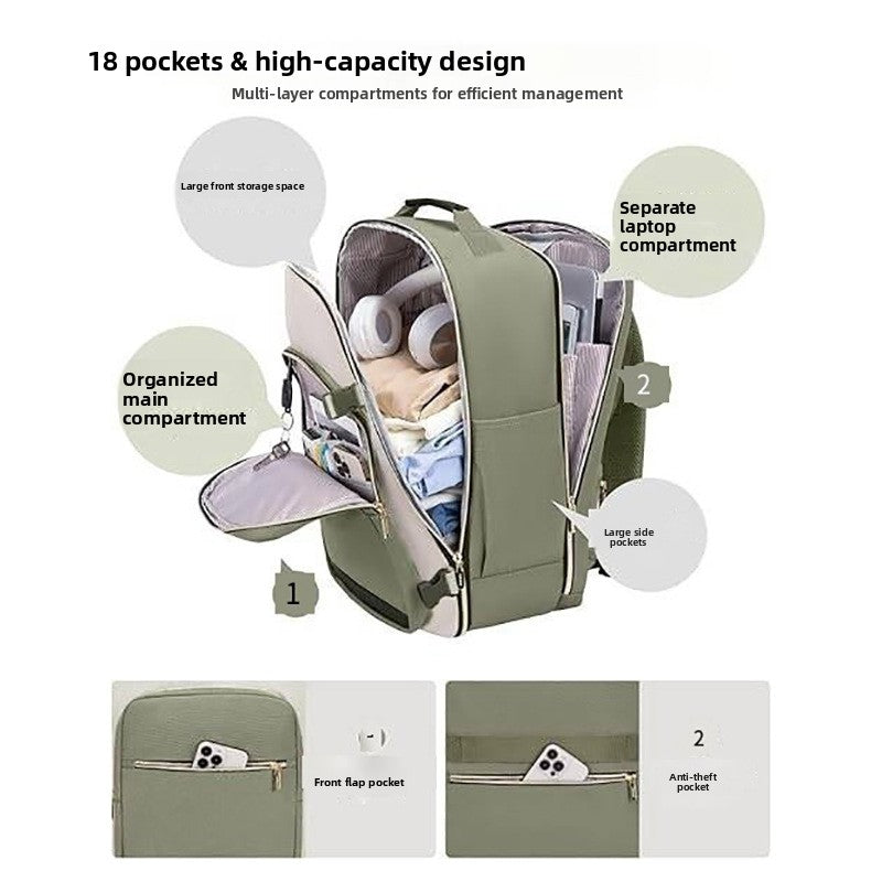 Ergonomic Large Capacity Travel Backpack with Laptop Compartment