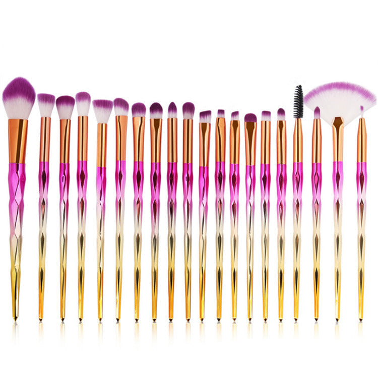 20-piece set of diamond-tipped makeup brushes