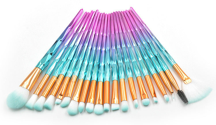 20-piece set of diamond-tipped makeup brushes
