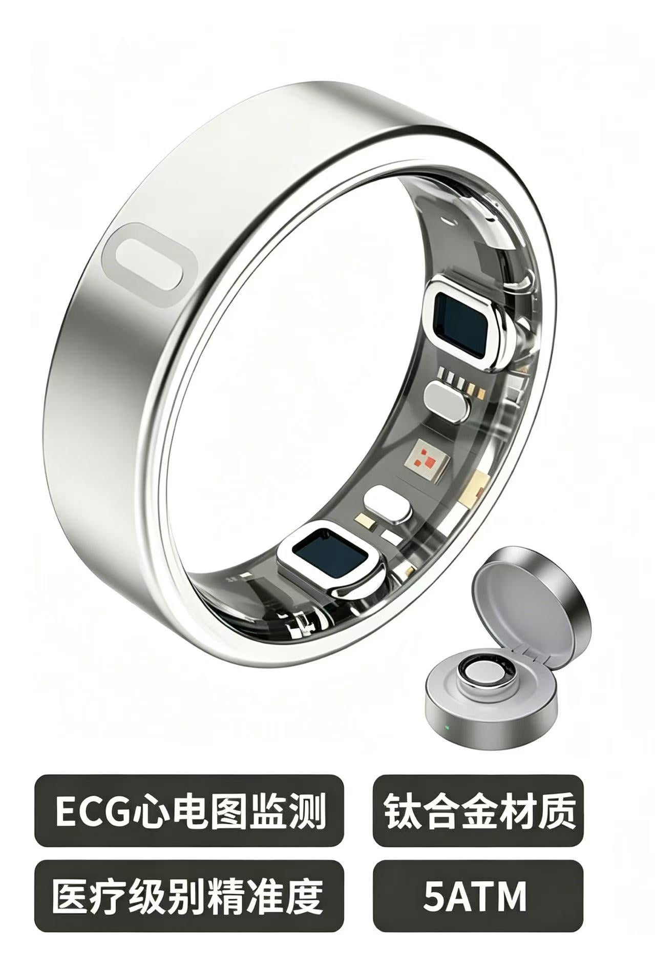 ECG Heart Rate Blood Oxygen Smart Health Ring