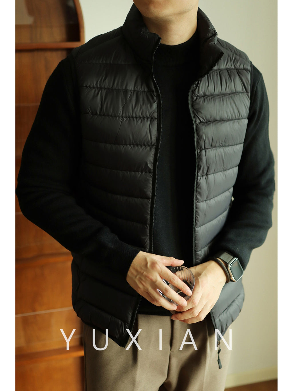 Herren Steppweste leicht ärmellos Kunstseide M–4XL | Men's Lightweight Quilted Vest Sleeveless Faux Silk M–4XL