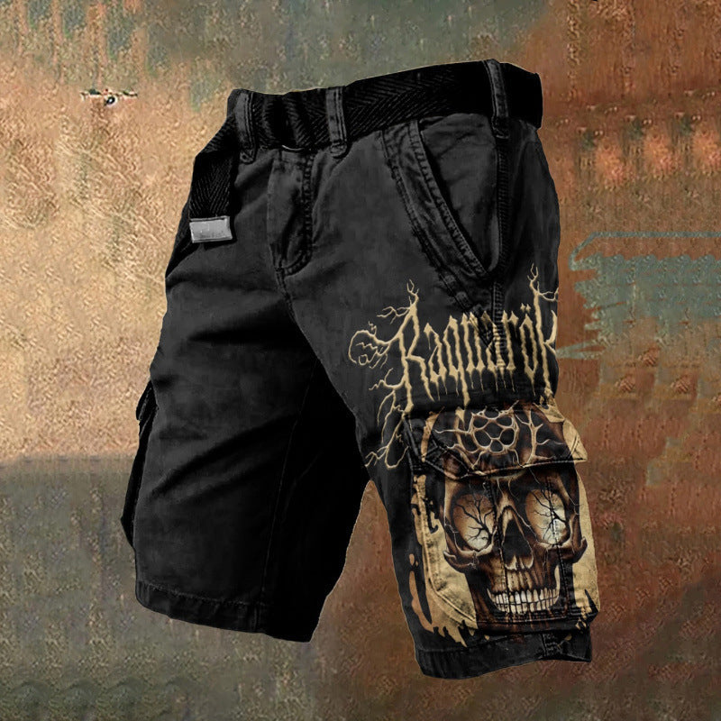 Herren 3D-Print Cargo-Shorts mit Reißverschluss Halloween-Design S–5XL | Men's 3D Print Halloween Cargo Shorts with Zipper S–5XL