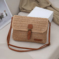 Sac bandoulière rétro en paille pour femme
