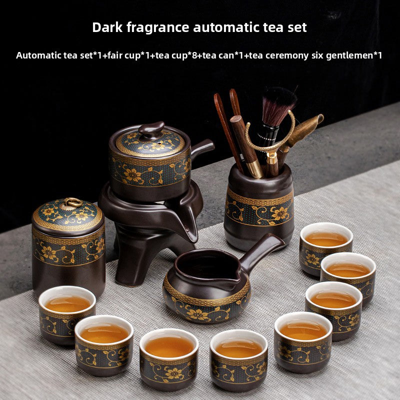 Automatic Graphite Tea Set with Rotating Brewing Teapot