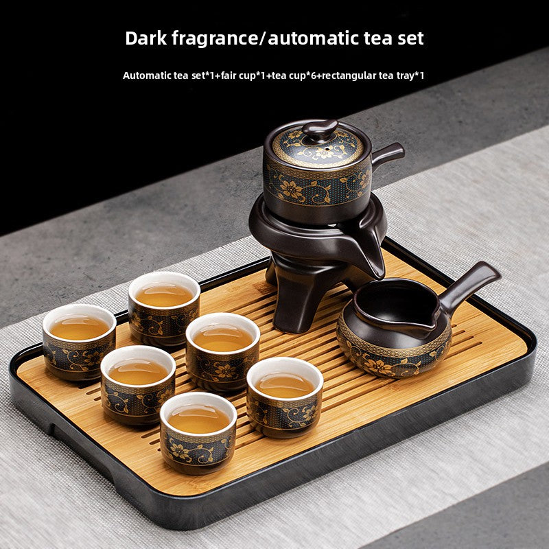 Automatic Graphite Tea Set with Rotating Brewing Teapot