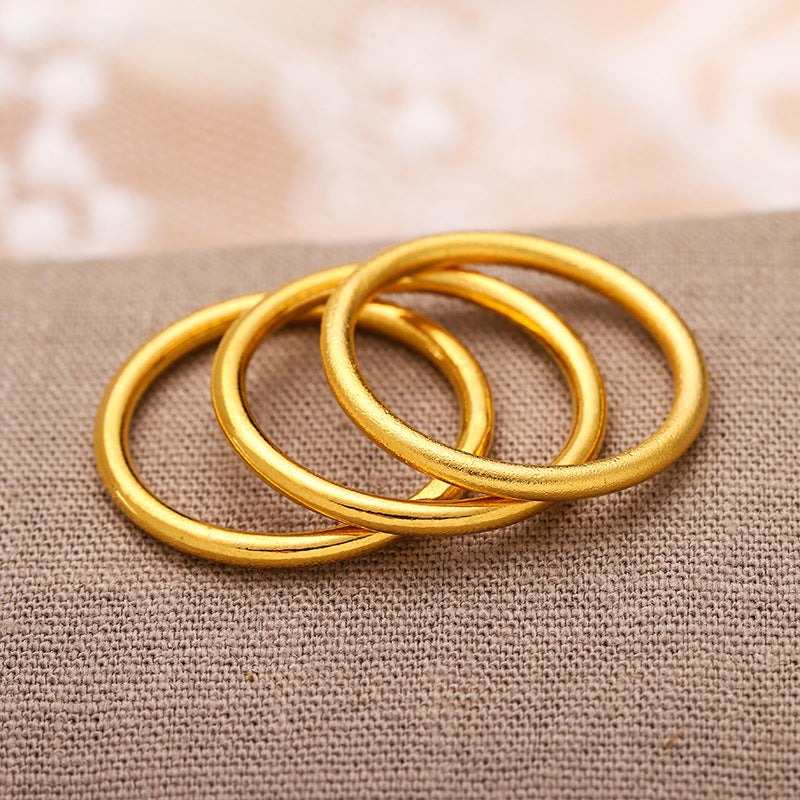 Geometric Brass Gold Plated Ring
