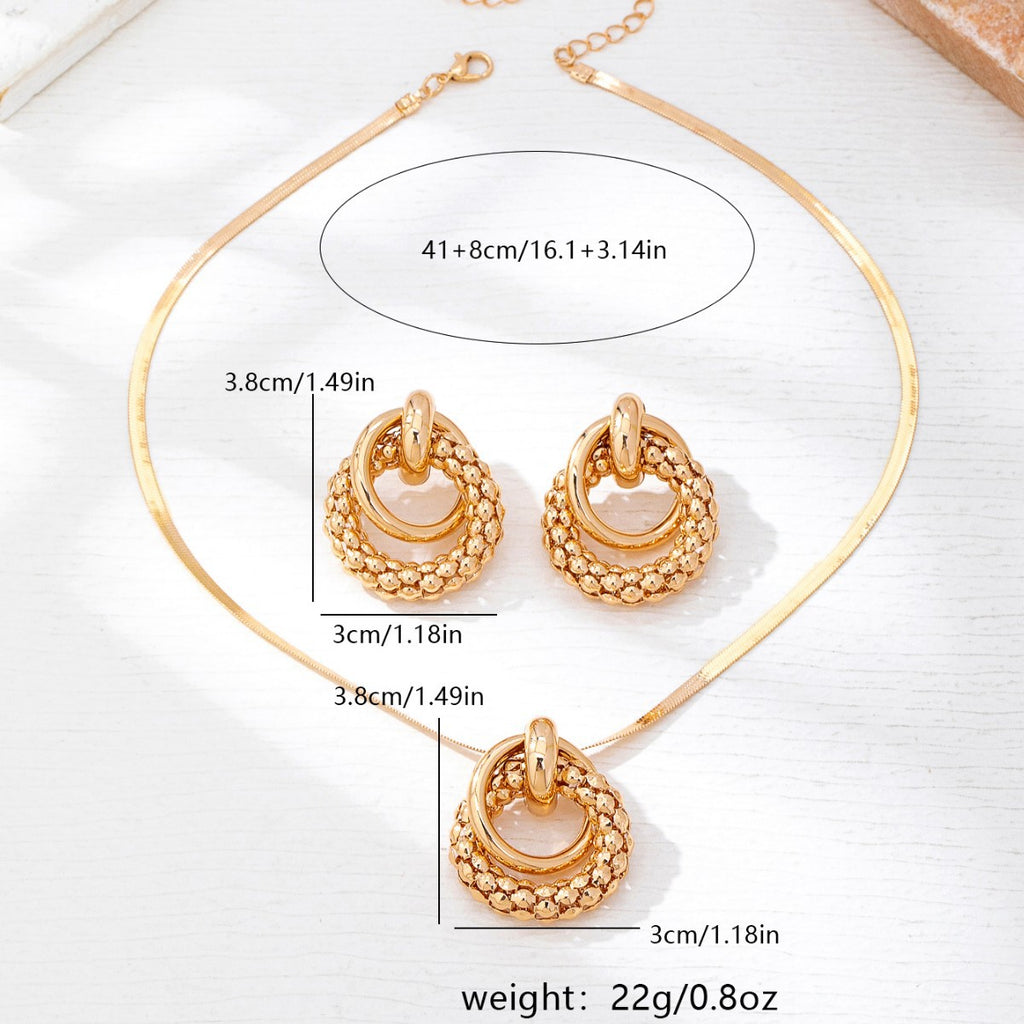 Gold Schlangenkette mit Ohrringen Set Damen | Gold Snake Chain Necklace with Earrings Set Women