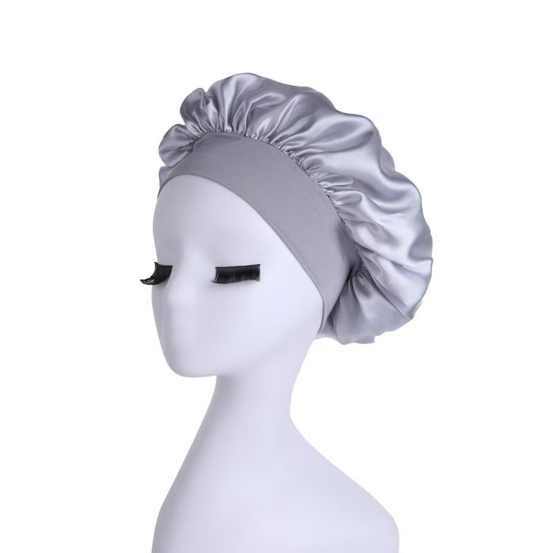 Wide-brimmed, high-elasticity headscarf/beauty cap
