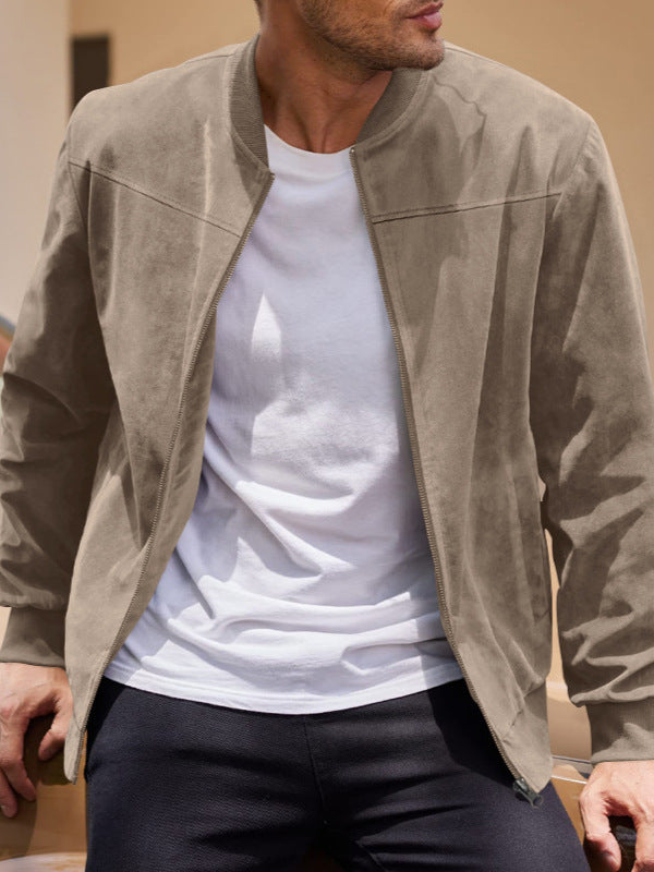 Blouson bombardier en daim pour homme