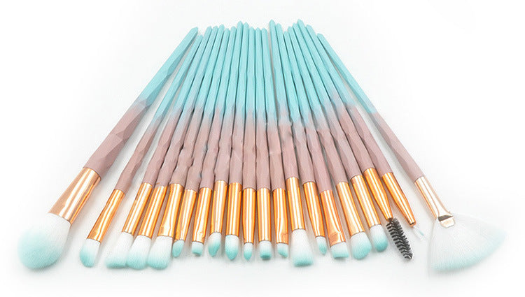 20-piece set of diamond-tipped makeup brushes