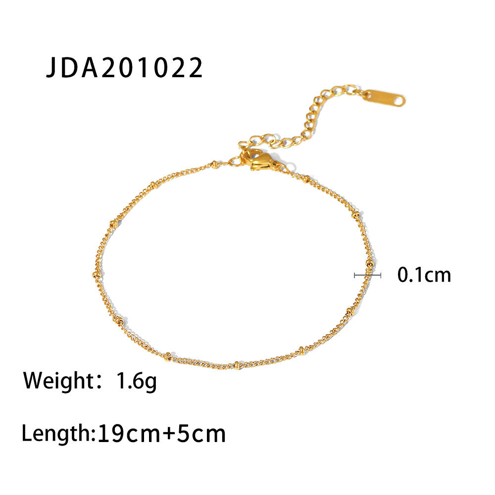 Vintage 18K Gold Plated Cross Anklet