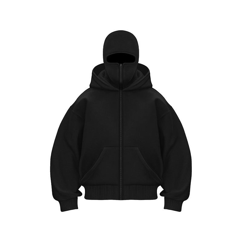 Mens Color Block Hooded Zip Sweatshirt