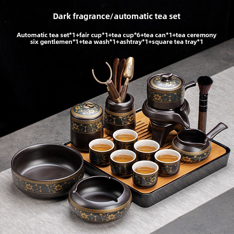 Automatic Graphite Tea Set with Rotating Brewing Teapot