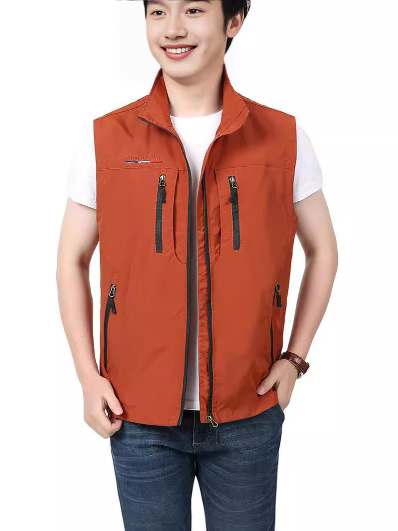 Mens Quick-Drying Multi-Pocket Outdoor Vest