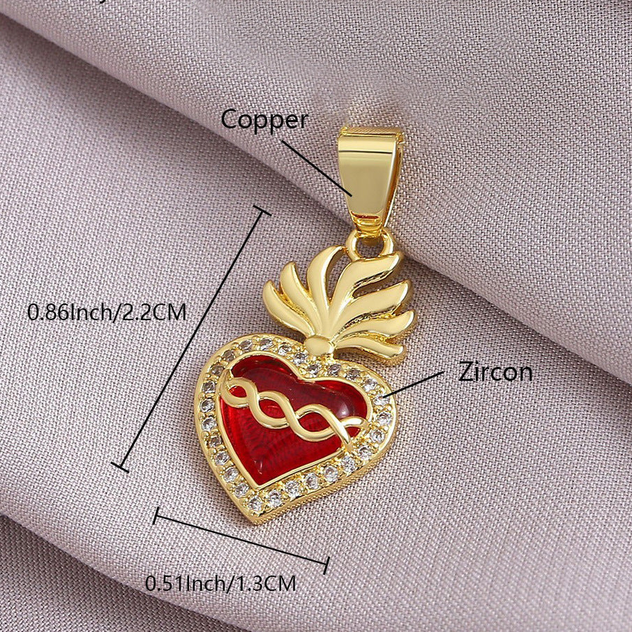 Gold Plated Heart Cross Pendant
