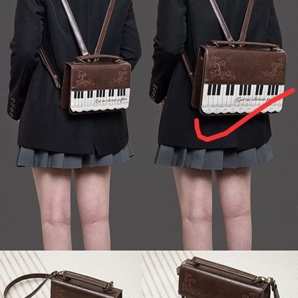 Fashion Square Crossbody Bag with Piano Note Design