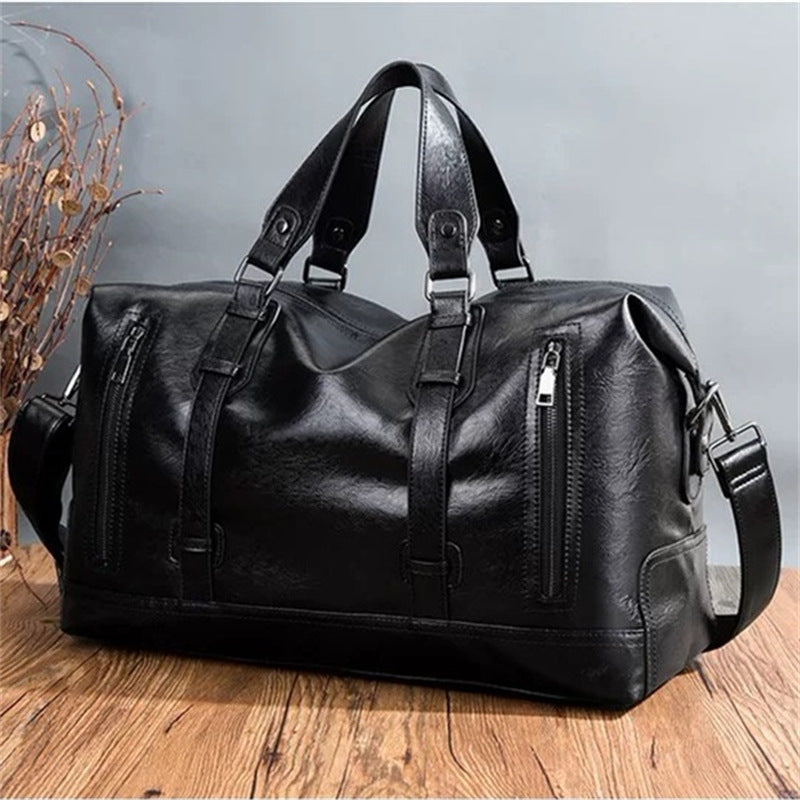 Mens PU Leather Travel Shoulder Bag