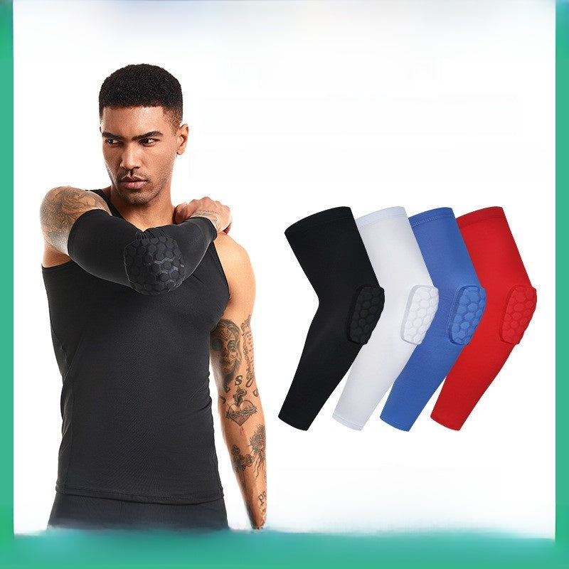 Coude de sport nid d'abeille anti-collision bras pressurisé manchon de bras de basket-ball protection de bras nid d'abeille