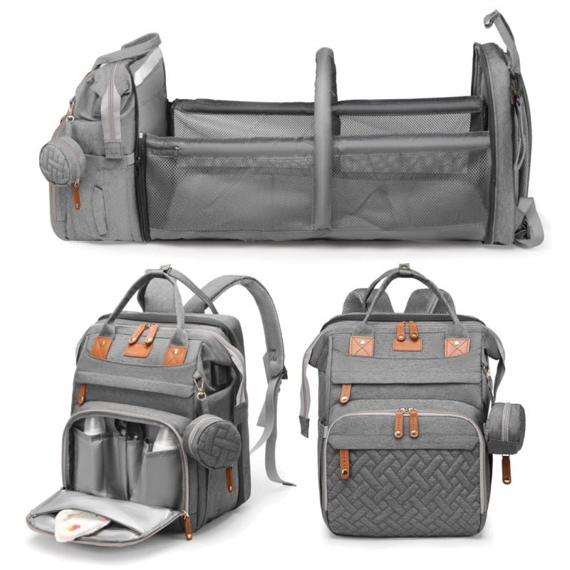 Multifunctional Mommy Diaper Bag with Foldable Bed