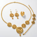 Floral Gold Plated Jewelry Set
