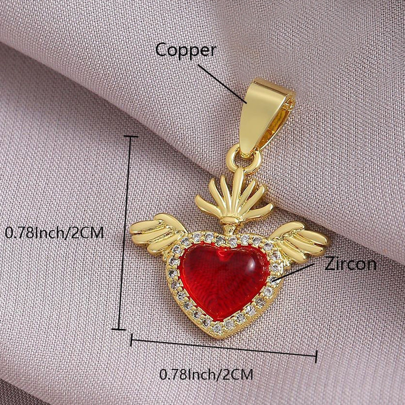 Gold Plated Heart Cross Pendant
