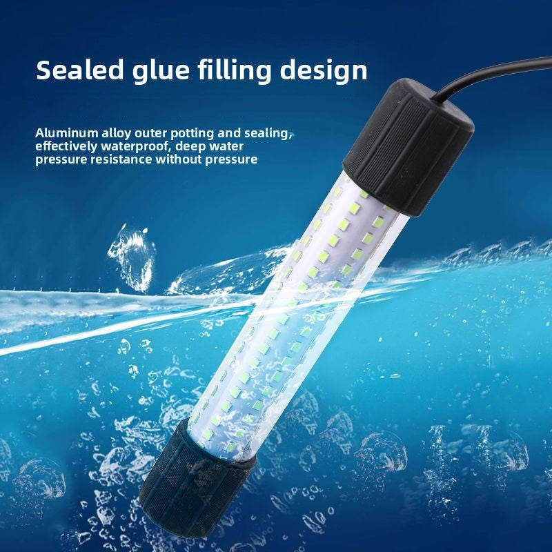 Underwater LED Fishing Lamp 12V-24V Waterproof Fish Attracting Light