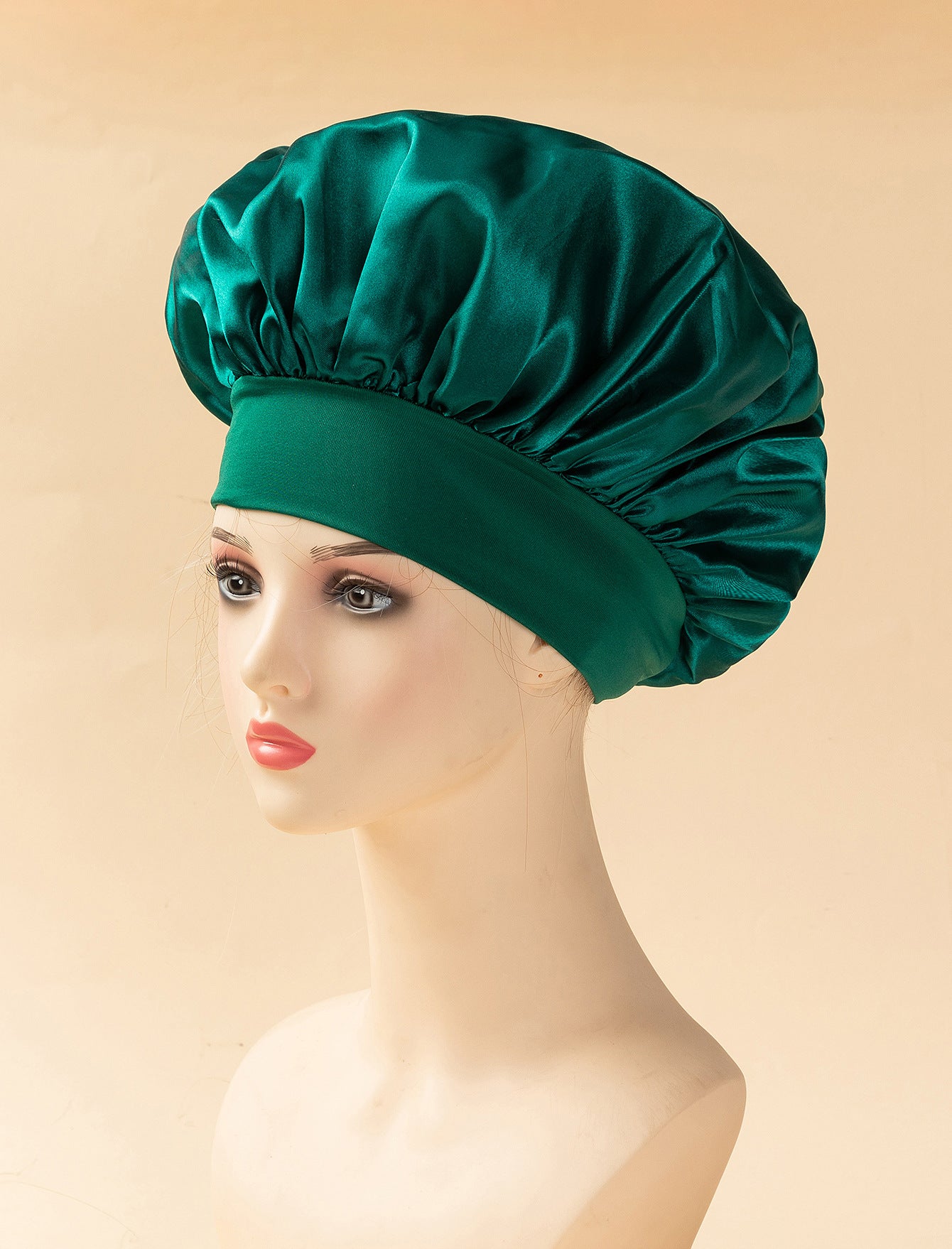 Wide-brimmed, high-elasticity headscarf/beauty cap
