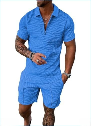 Herren 2-teiliges Set Baroque-Print Kurzarm-Top & Shorts Polyester 48 Varianten | Men's 2-Piece Baroque Print Set Short-Sleeve Top & Shorts 48 Styles