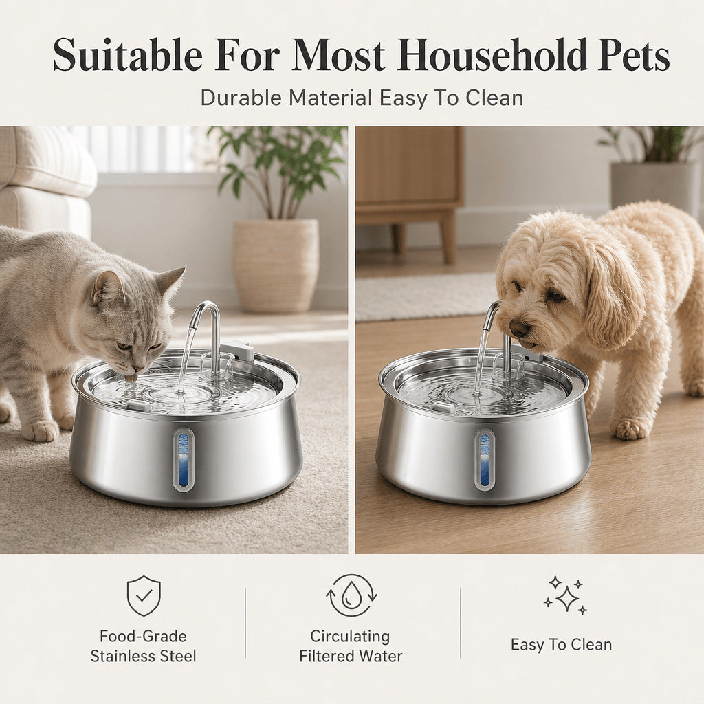 Automatic Pet Water Dispenser with Filtration and USB Power