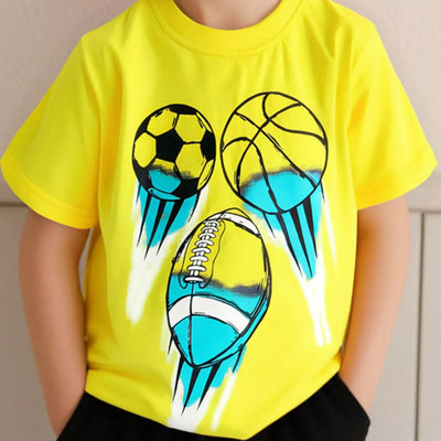Children's Sporty Graphic Short Sleeve T-Shirt