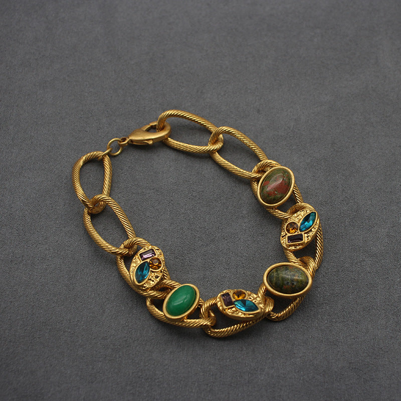 Vintage Gold Plated Gemstone Bracelet